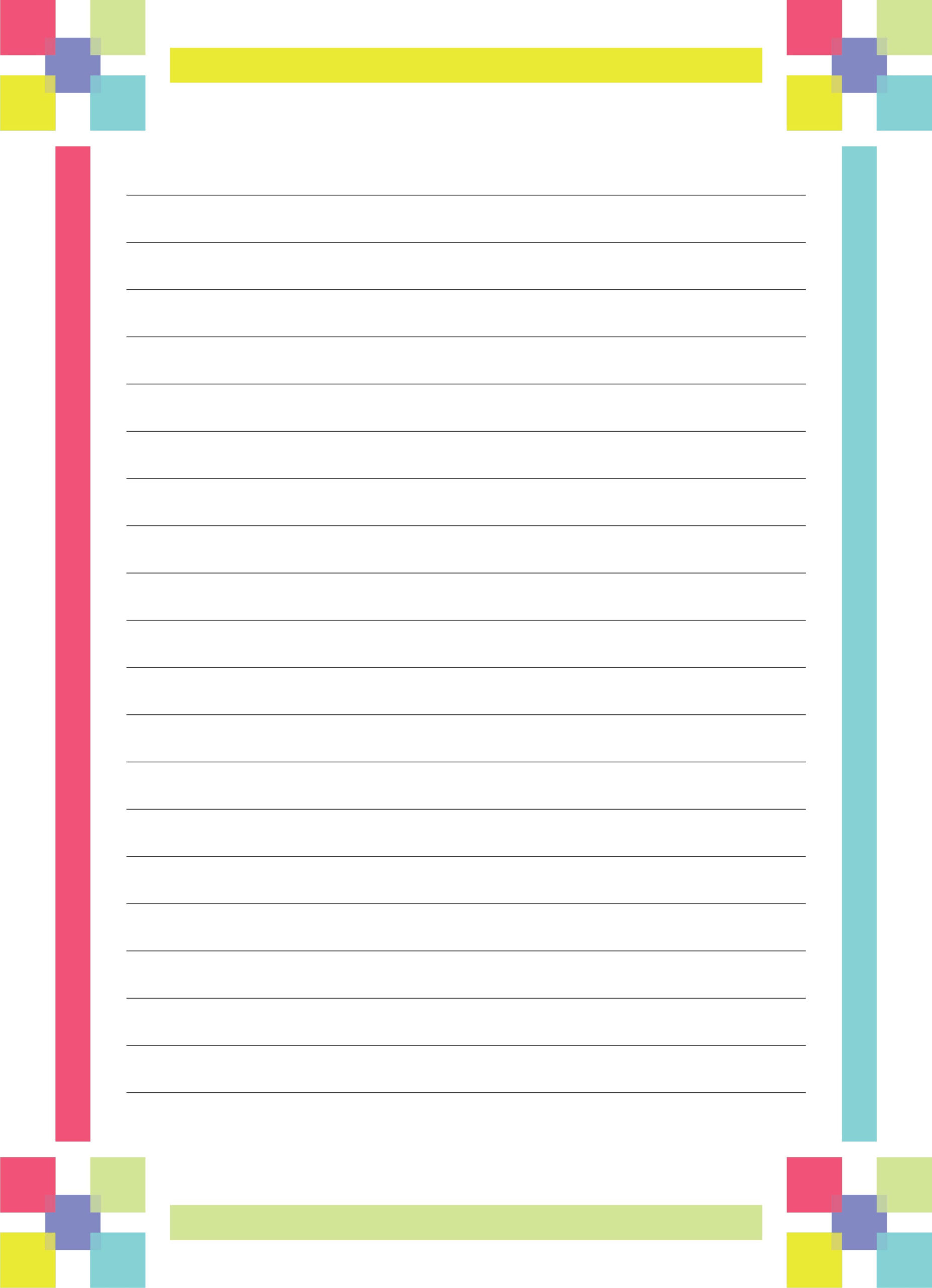 Printable Lined Paper For Writing With Borders