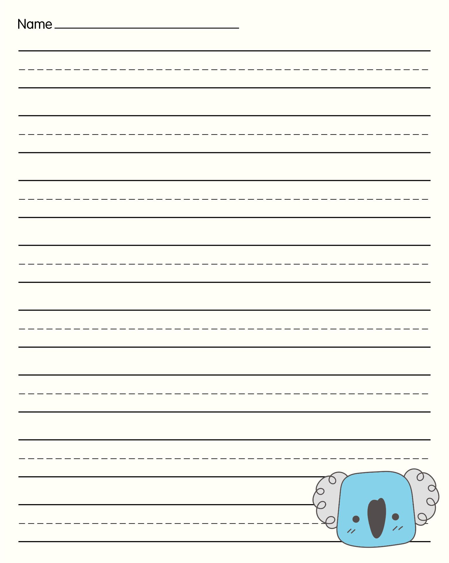 Free Printable Lined Handwriting Paper