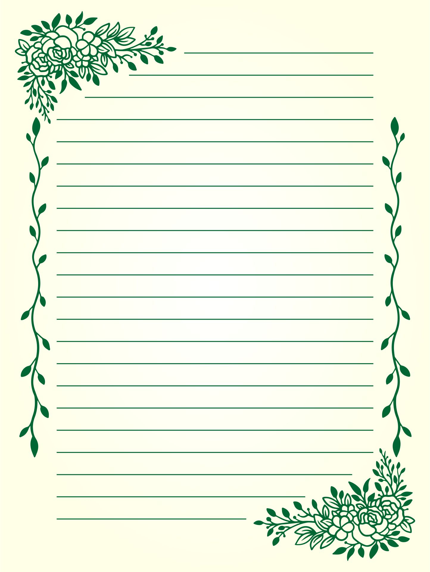 Free Lined Stationery Printable