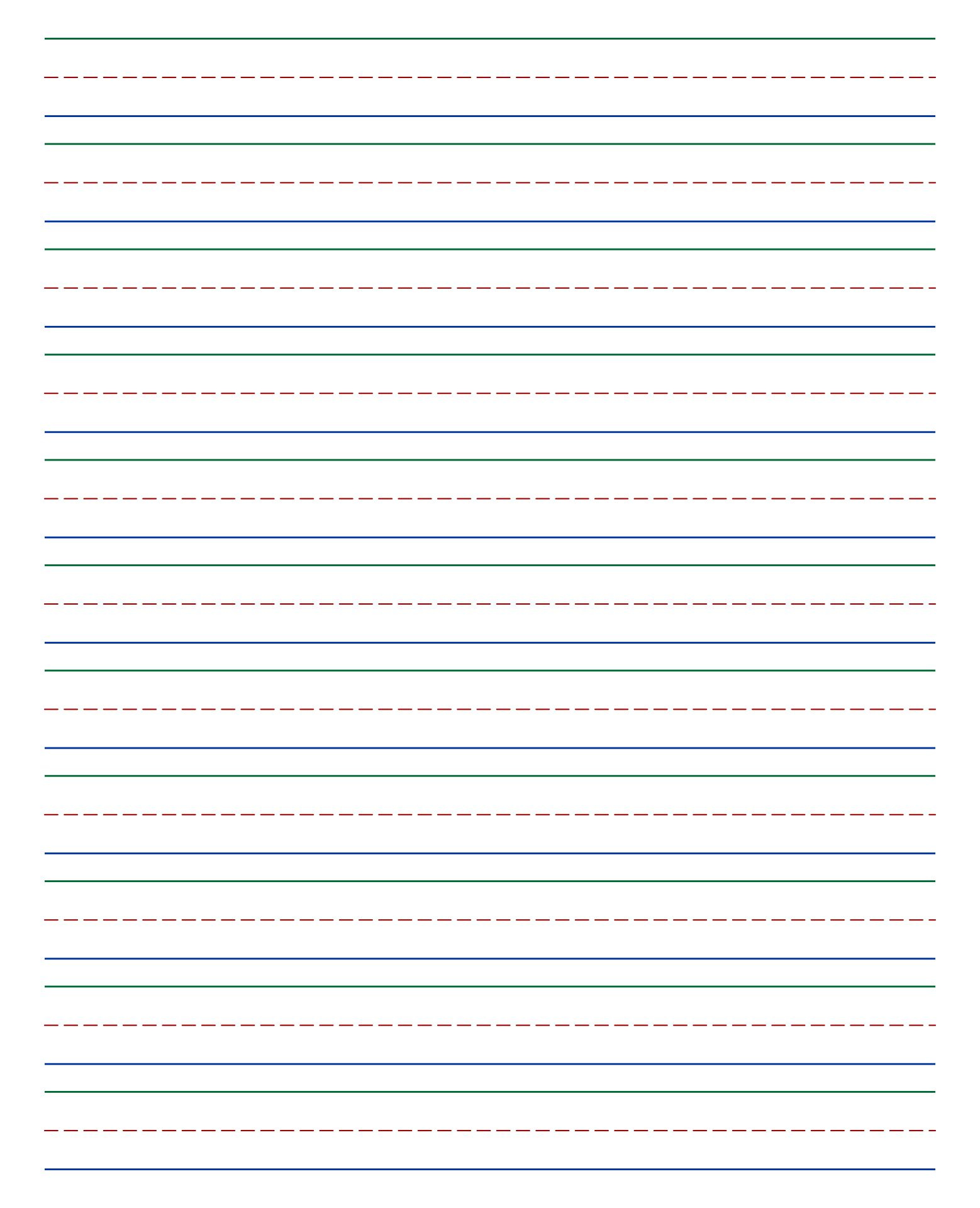 Primary Lined Writing Paper Template