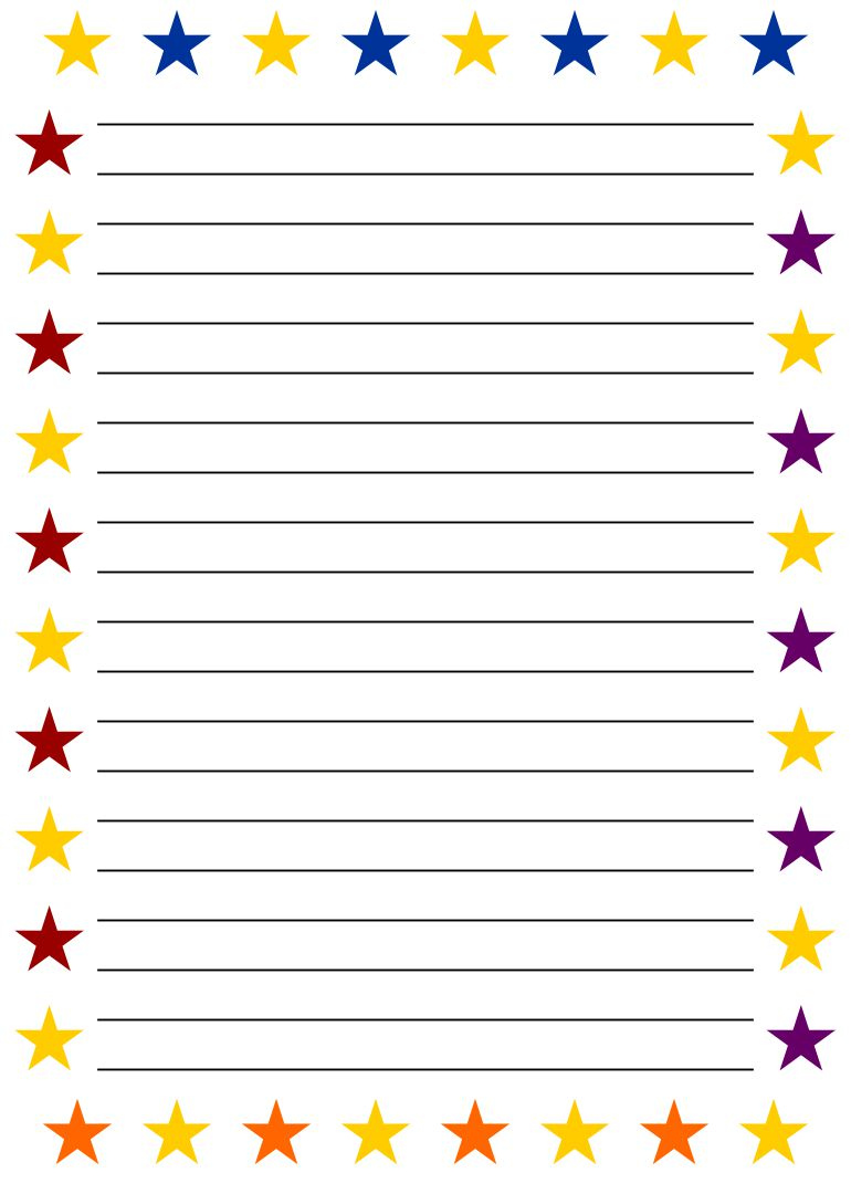 11 Best Printable Lined Paper With Borders Printablee