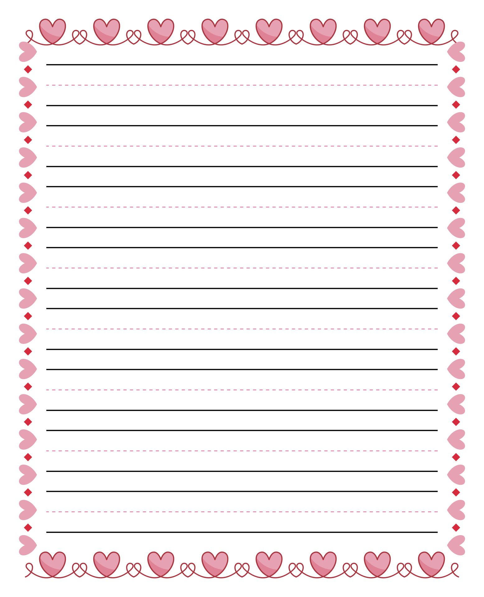 11 Best Printable Lined Paper With Borders Printablee