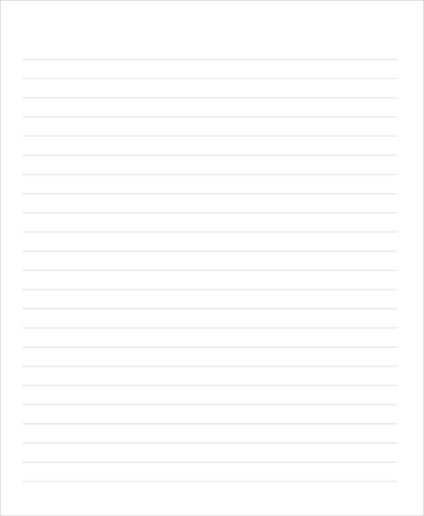 Lined Paper Template For Letter Writing