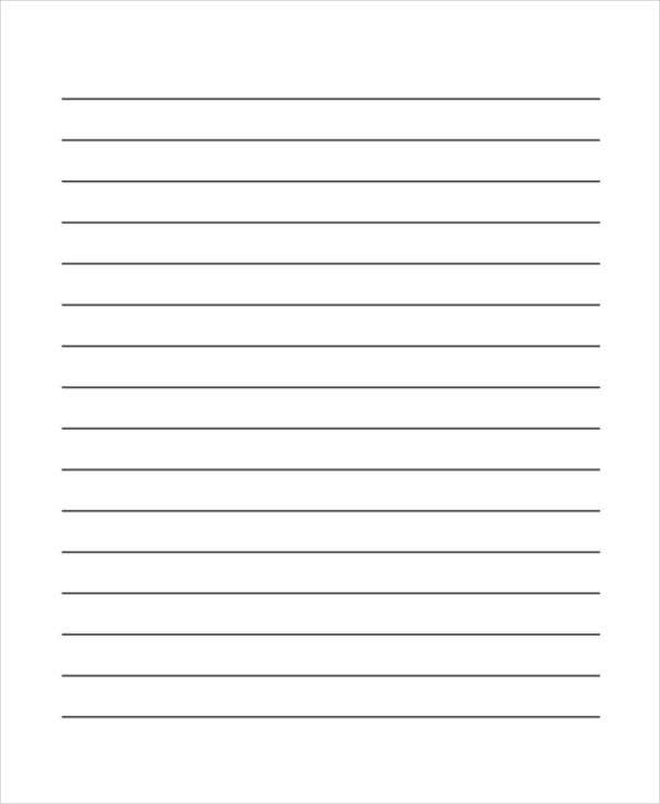 Template Of Lined Writing Paper