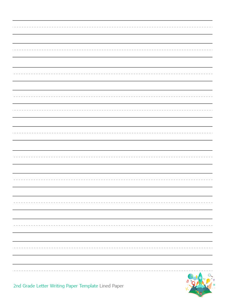 2Nd Grade Blank Writing Paper Second Grade Lined Paper Manuscript 