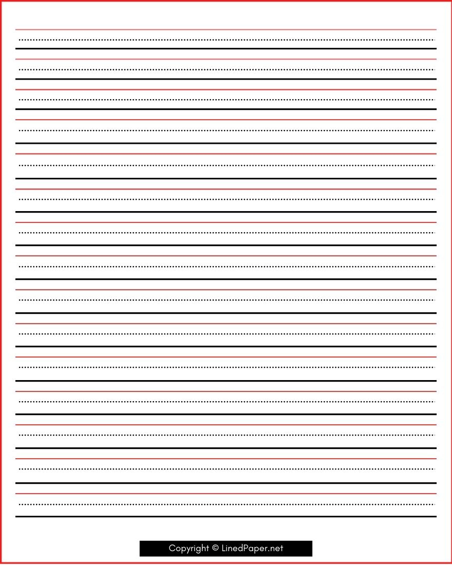 Lined Paper Printable For Cursive