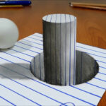 3D Trick Art On Line Paper Stick In The Hole YouTube