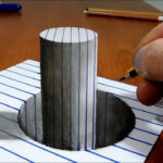 3D Trick Art On Line Paper Stick In The Hole YouTube