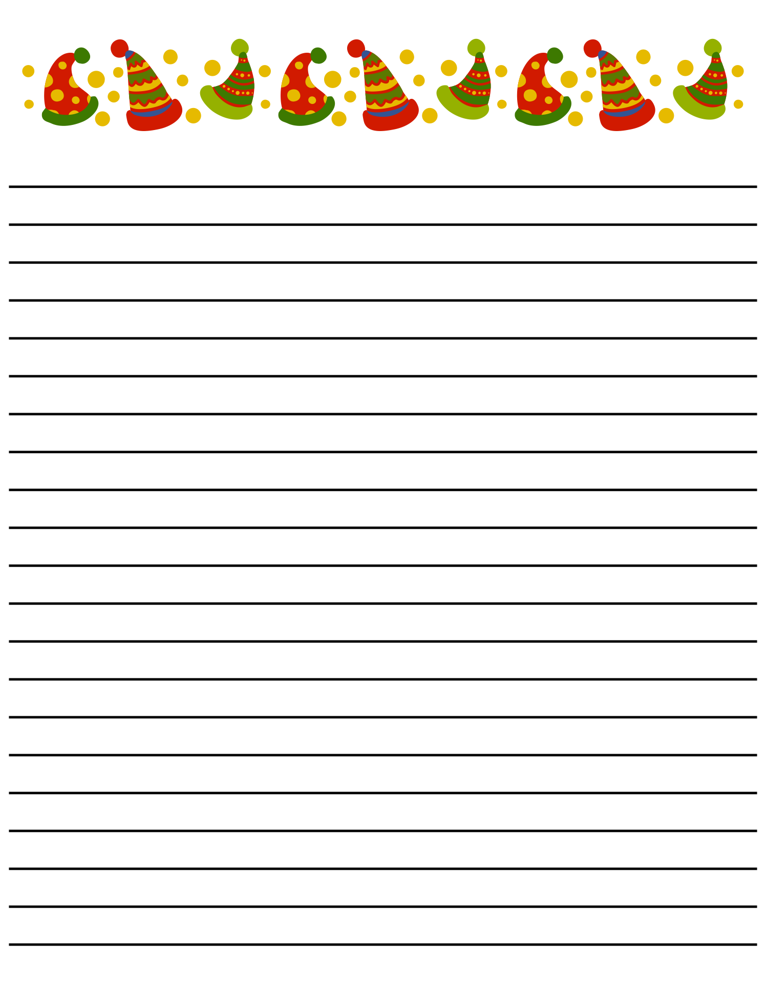 5 Best Free Printable Christmas Border Lined Writing Paper Printablee