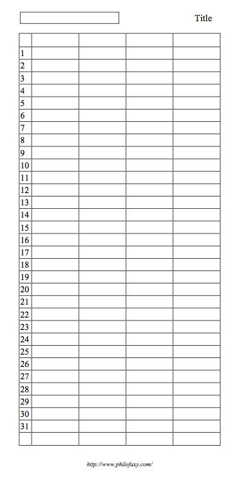 Lined Printable Paper For Names And Column