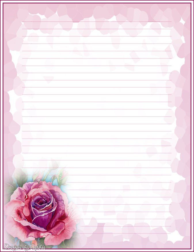 Free Printable Lined Writing Paper Roses