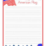 American Flag Printable Lined Writing Paper