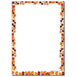 Autumn Leaves Page Border Writing Frame No Lines Free Printable
