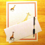 Beautiful Giraffe Lined Stationery Set With Envelopes