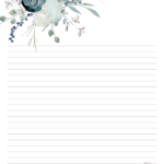 Blue Floral Stationary For Wedding Printable Writing Paper Letter