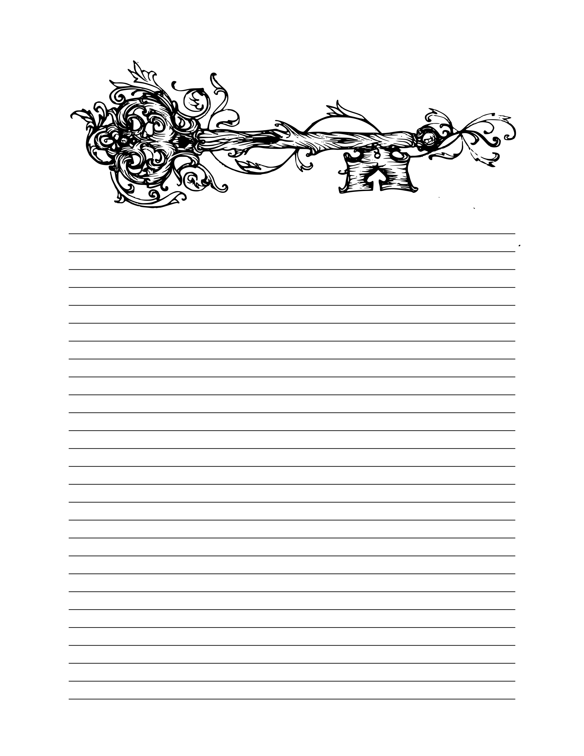 Book Of Shadows BOS Lined Page Printable Writing Paper Printable 