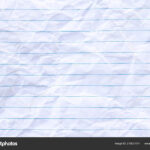 Crumpled White Paper Sheet Lines Background Copy Space Lined Lined