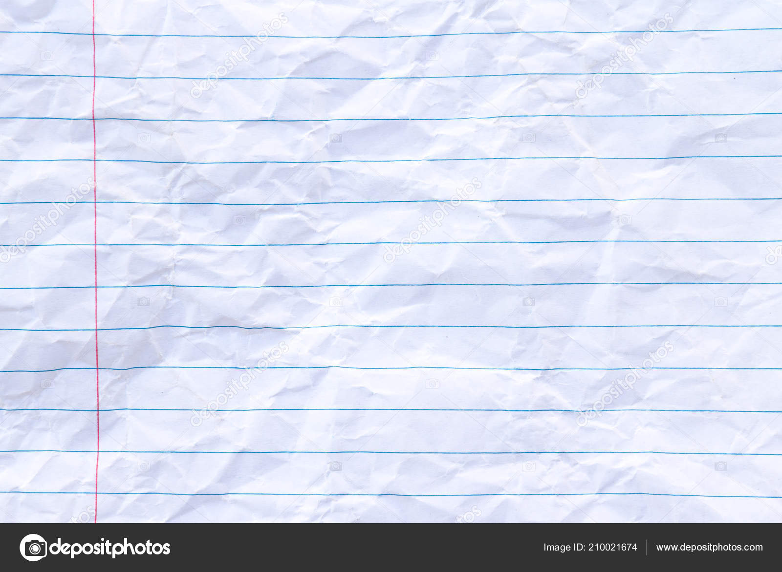 Crumpled White Paper Sheet Lines Background Copy Space Lined Lined 