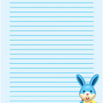 Cute Bunny Single Lined Writing Paper Template Free Printable