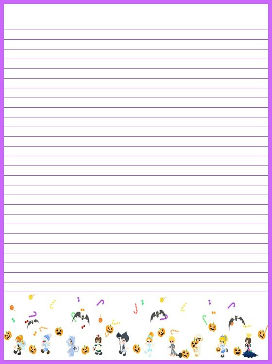 Cute Halloween Printable Stationary Halloween Paper Lined Writing 