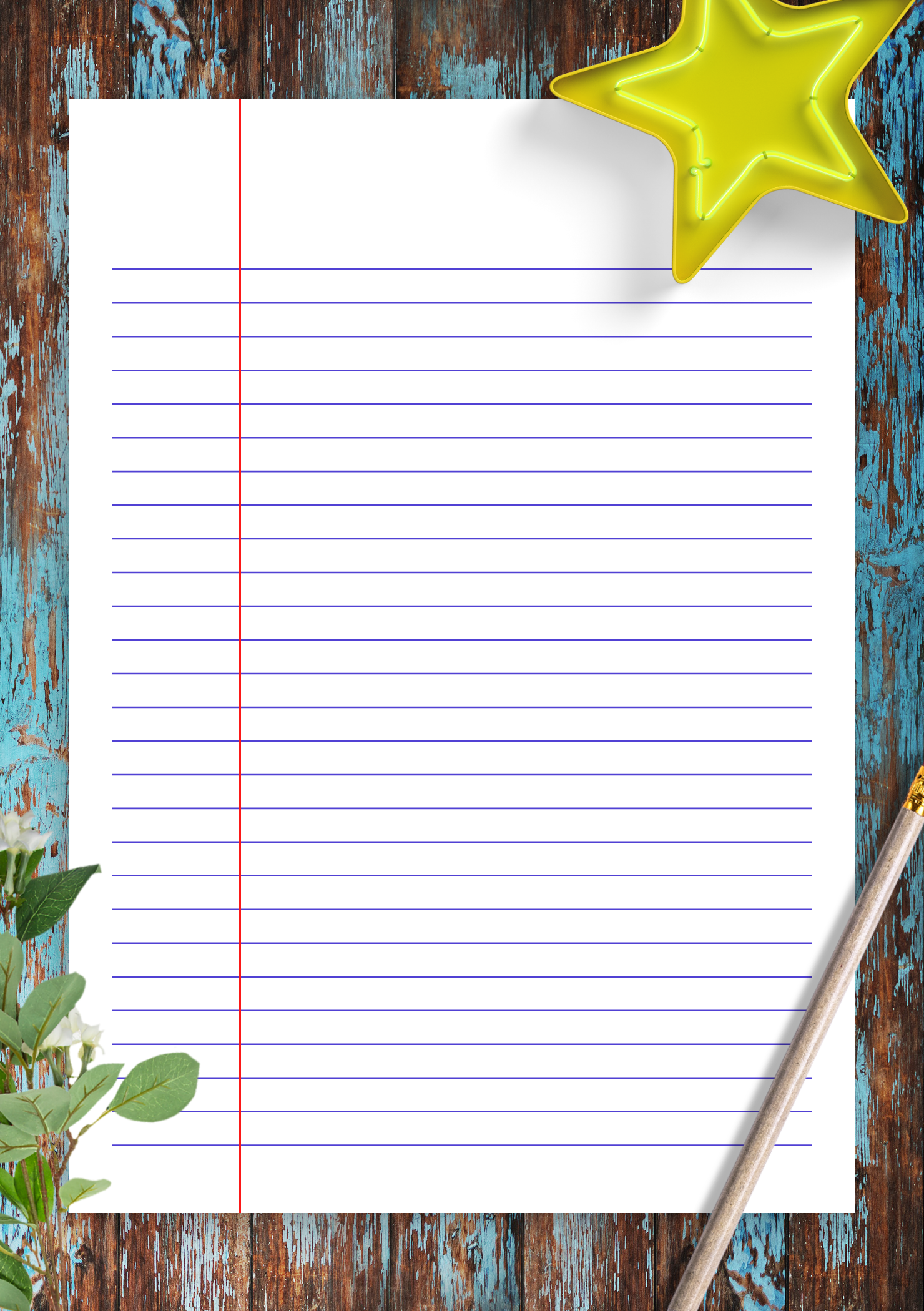 Download Printable Lined Paper Template Narrow Ruled 6 35mm Blue PDF