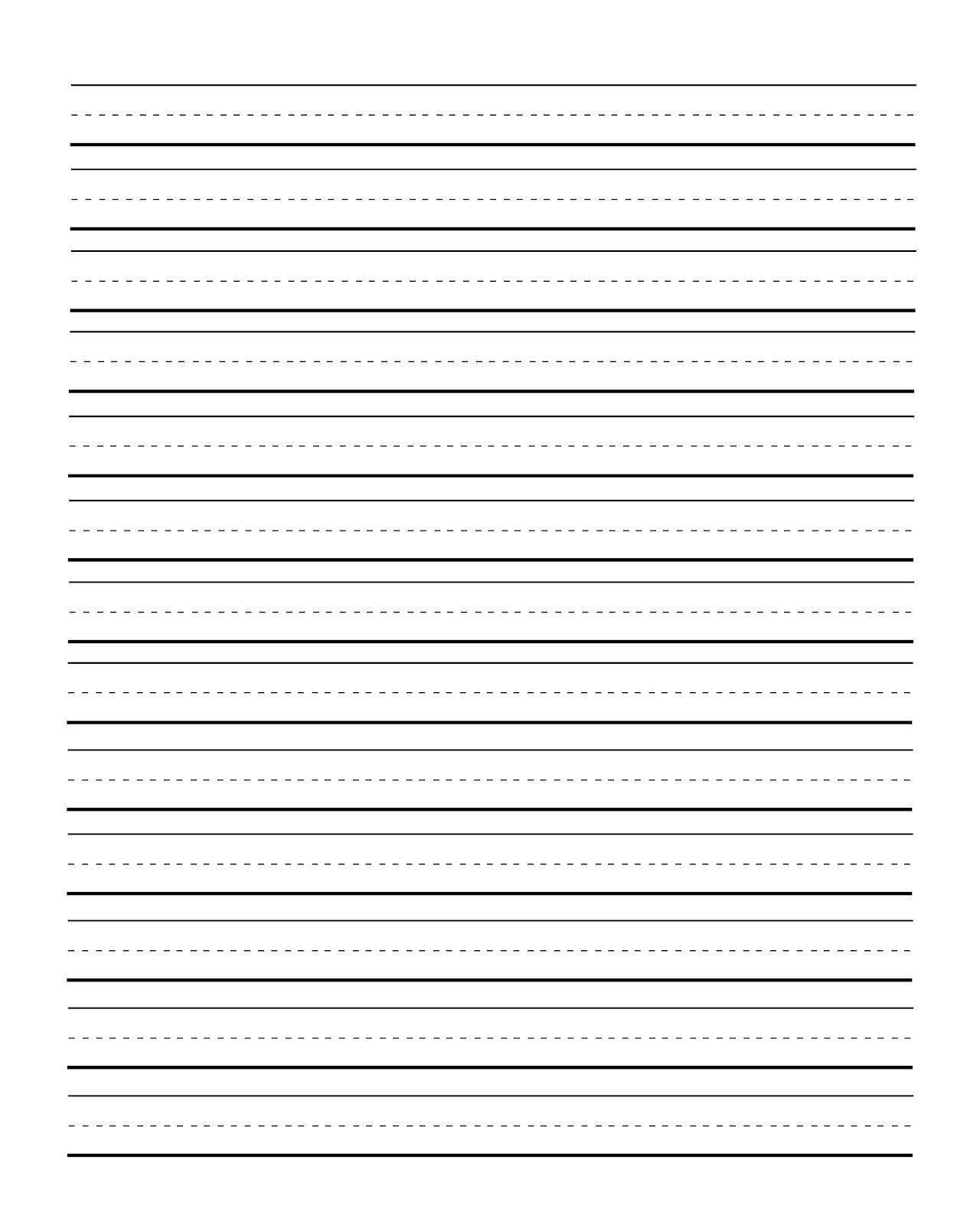 1st Grade Lined Paper Printable