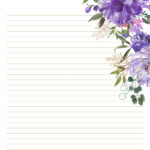 Floral Stationery Set Purple Floral Stationery Printable Etsy In 2021