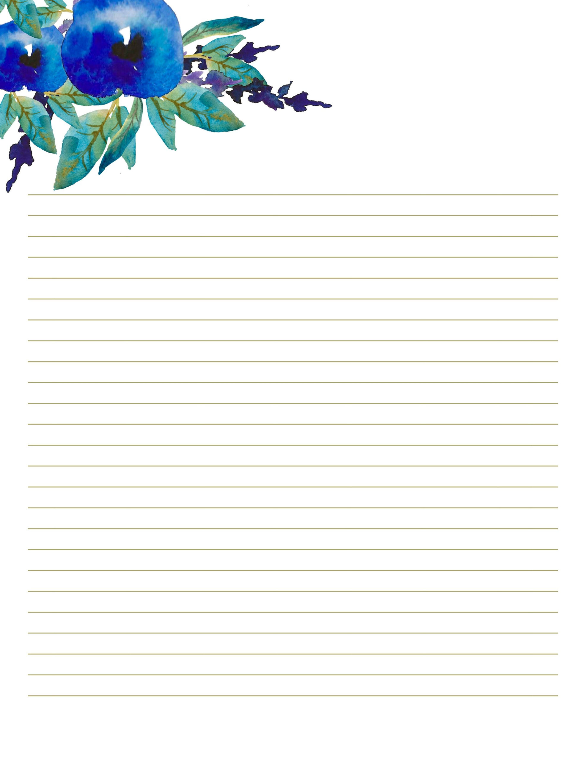 Floral Writing Paper Printables Letter Paper 8 5 X 11 In Floral Card 