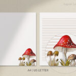 Forest Mushrooms Printable Letter Writing Paper A4 8 5x11 Etsy