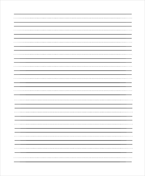 Elementary Lined Paper Template