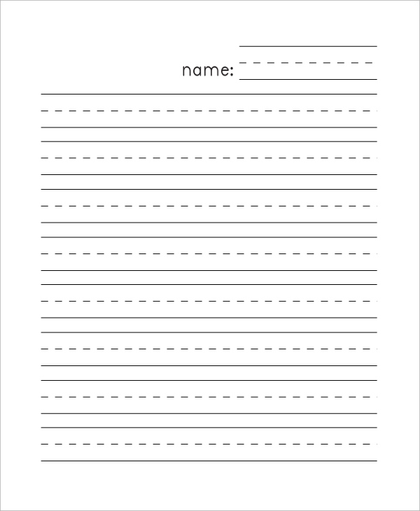 Lined Paper Template For Kindergarten