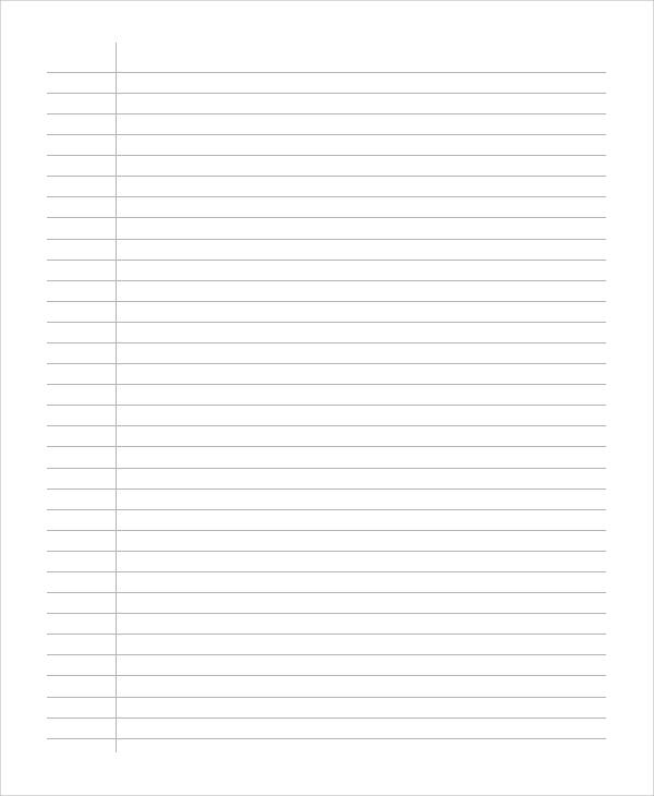 FREE 8 Printable Lined Papers In PDF MS Word