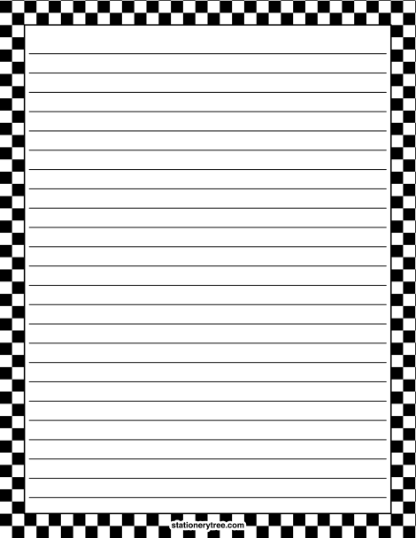 Free Black And White Checkered Stationery And Writing Paper Free 