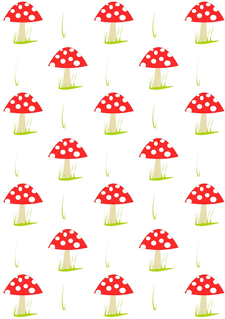 Printable Lined Paper Mushrooms Free