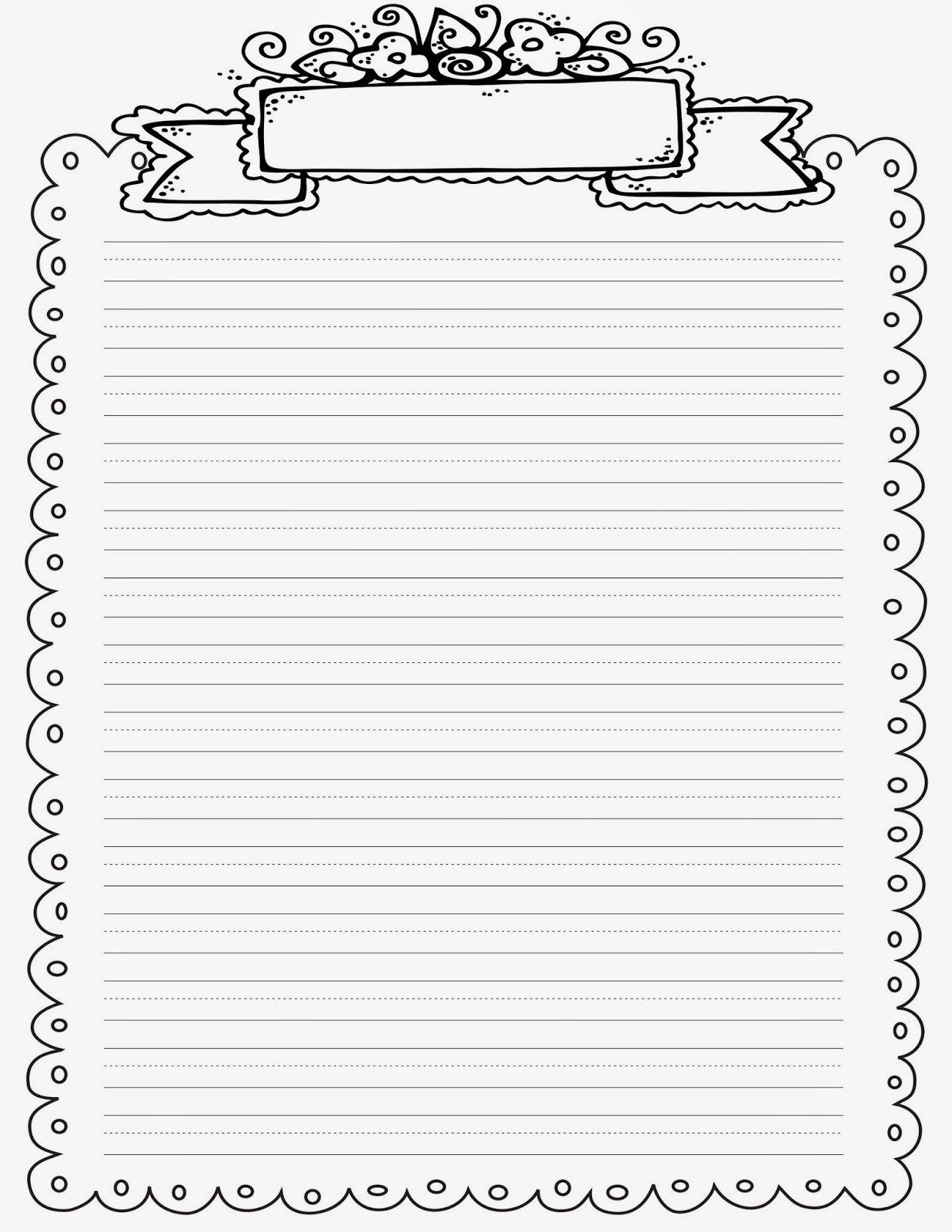 Free Lined Paper With Border Popcorn Border Writing Paper Free 