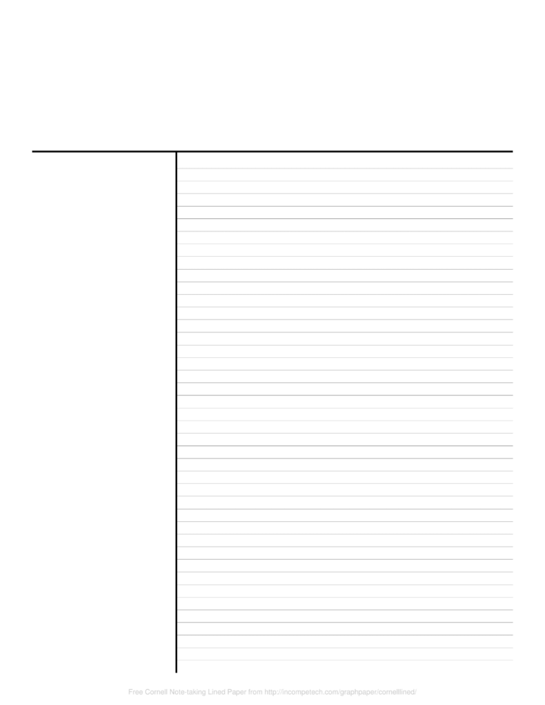 Free Online Graph Paper Cornell Note Taking Lined Note Paper Graph ...