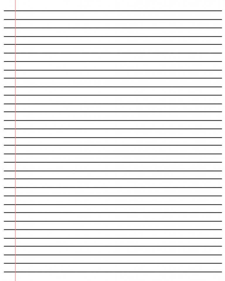 Free Printable Blank Lined Paper Template In Pdf Word Notebook 