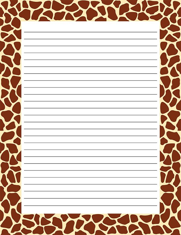 Free Printable Giraffe Print Stationery In JPG And PDF Formats The 