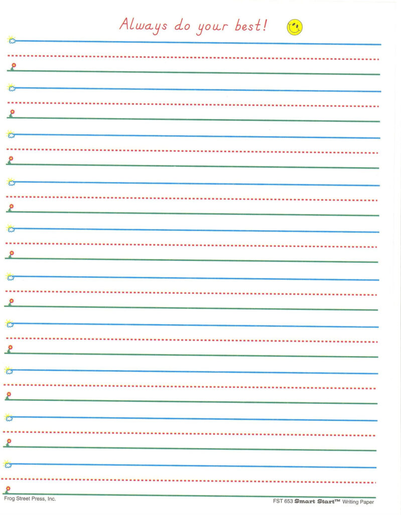 Free Printable Kindergarten Lined Paper Template Free Printable Lined