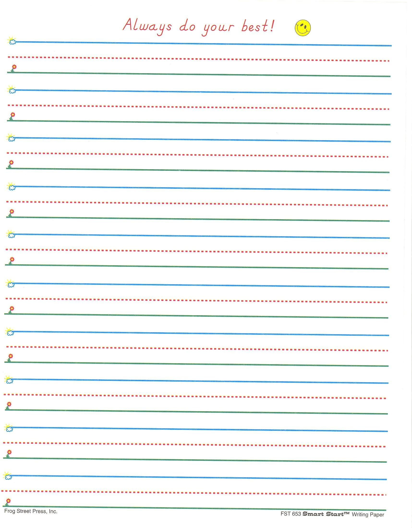 Free Printable Kindergarten Lined Paper Template Free Printable