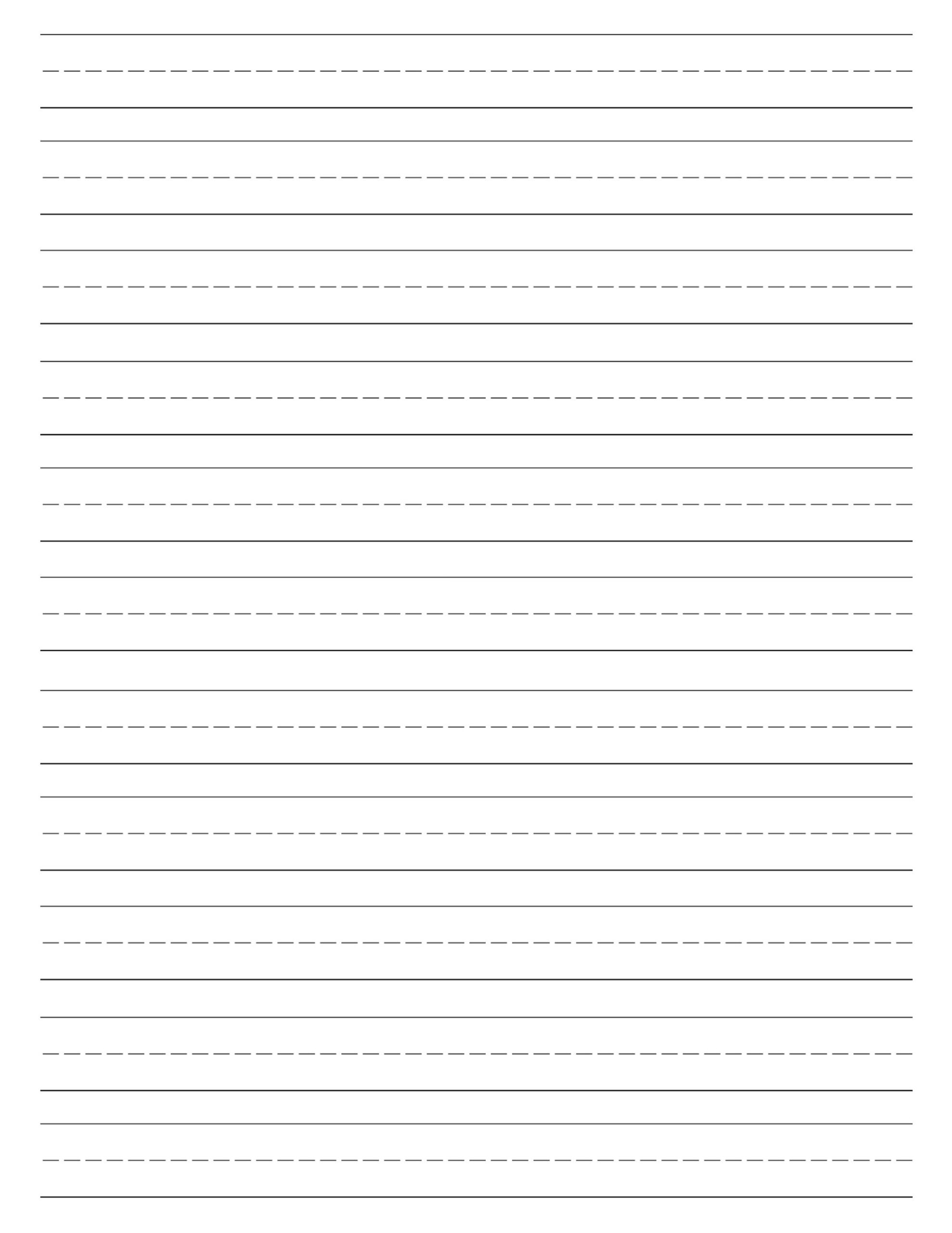 Printable Lined Paper For Kids Handwriting