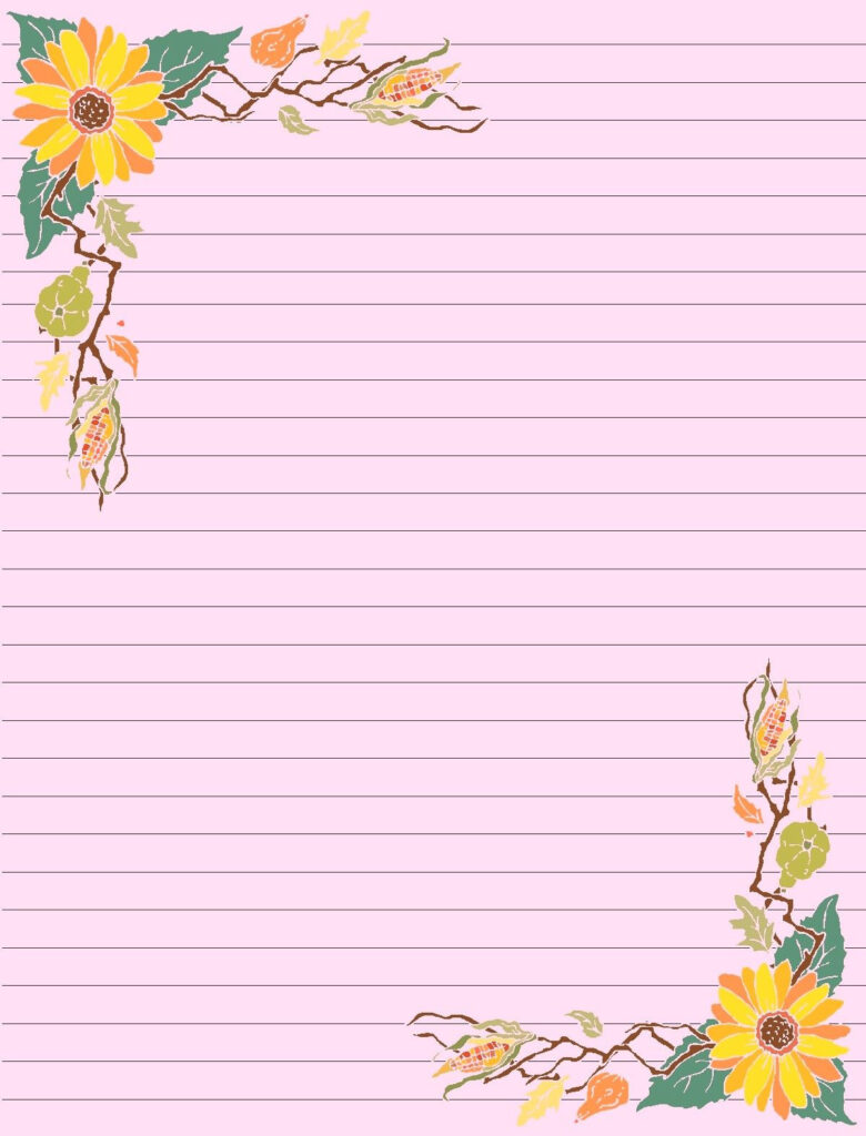 Free Printable Lined Paper With Decorative Borders Pdf Royalty Free ...