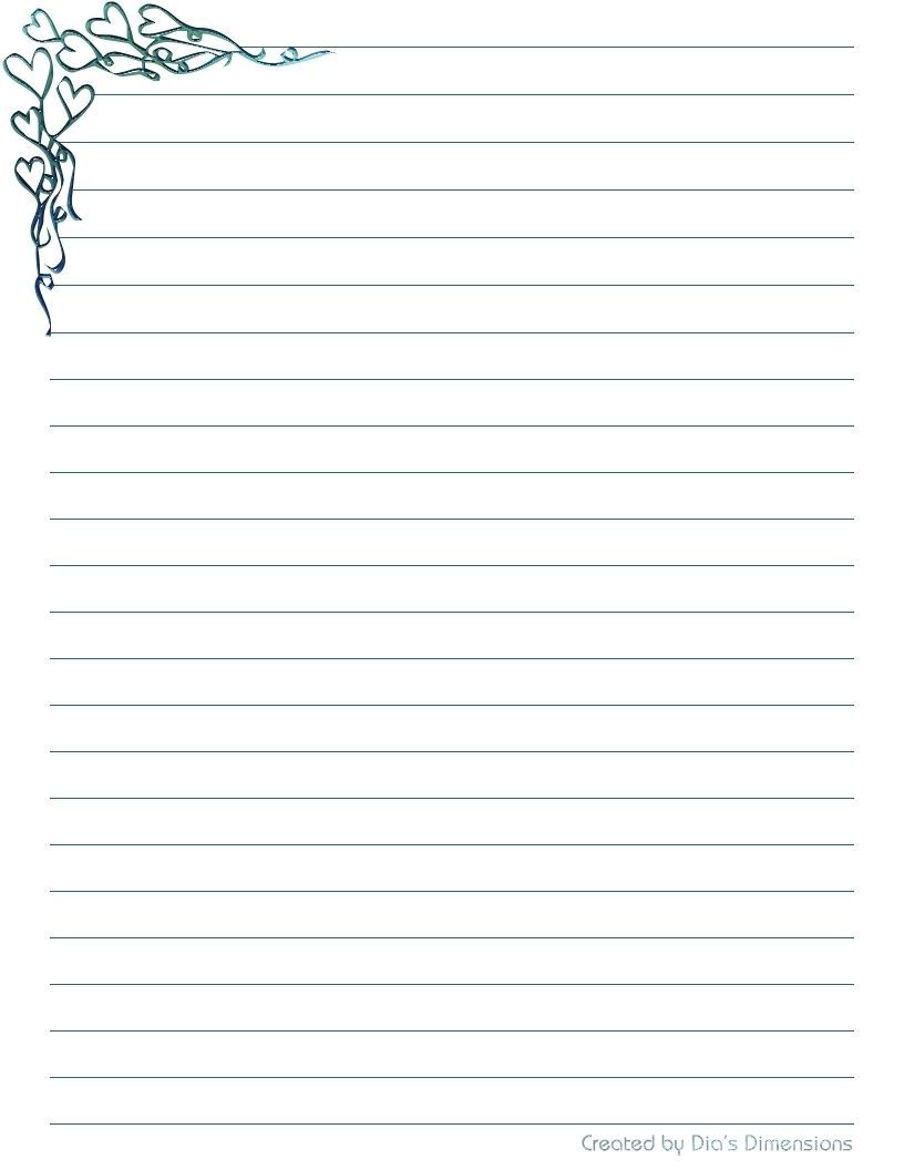 Lined Stationery Paper Black And White