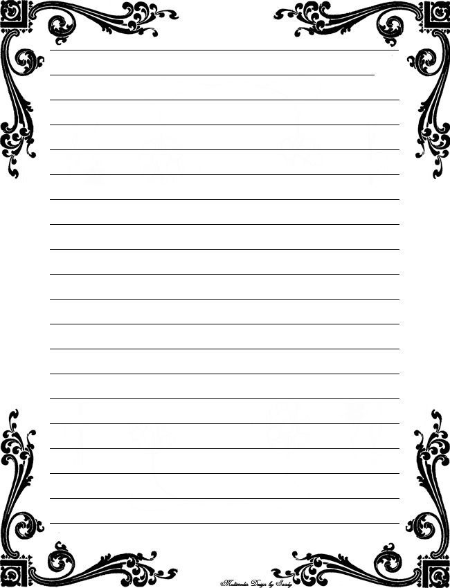 Free Printable Stationery Templates Deco Corner Lined Stationery Free ...