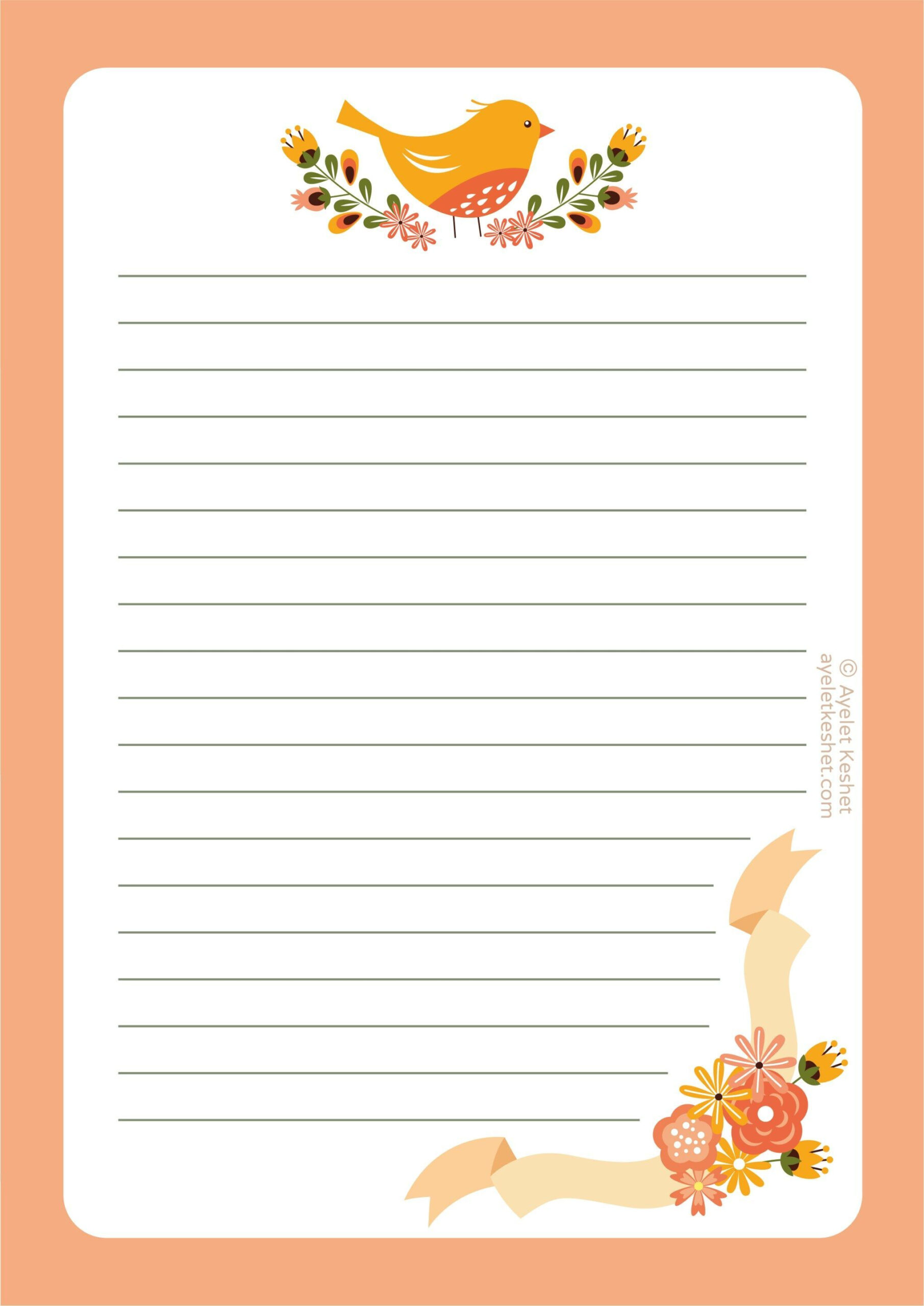 Free Printable Writing Paper Letter Paper stationery With Cute An 