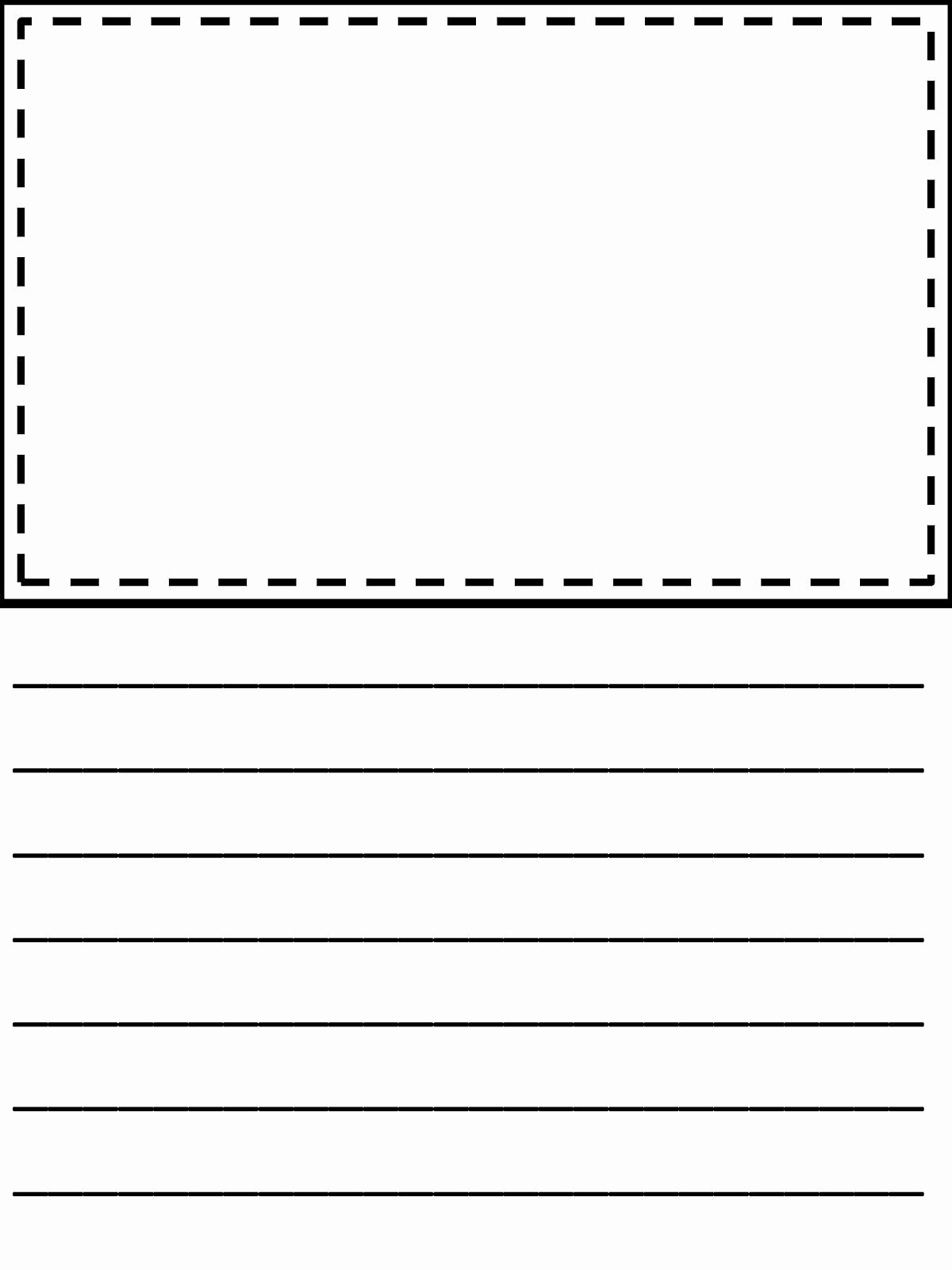 Lined Paper Free Printable For Kids With Picture Box