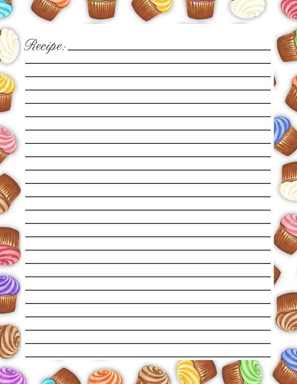 Lined Paper Printable Free Food