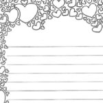 Hearts Lined Printable Stationery And Adult Coloring Page