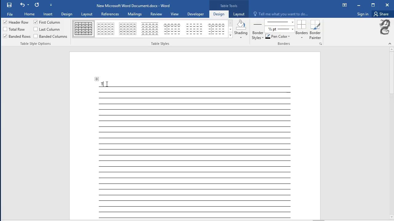 How To Create Lined Paper In Word YouTube