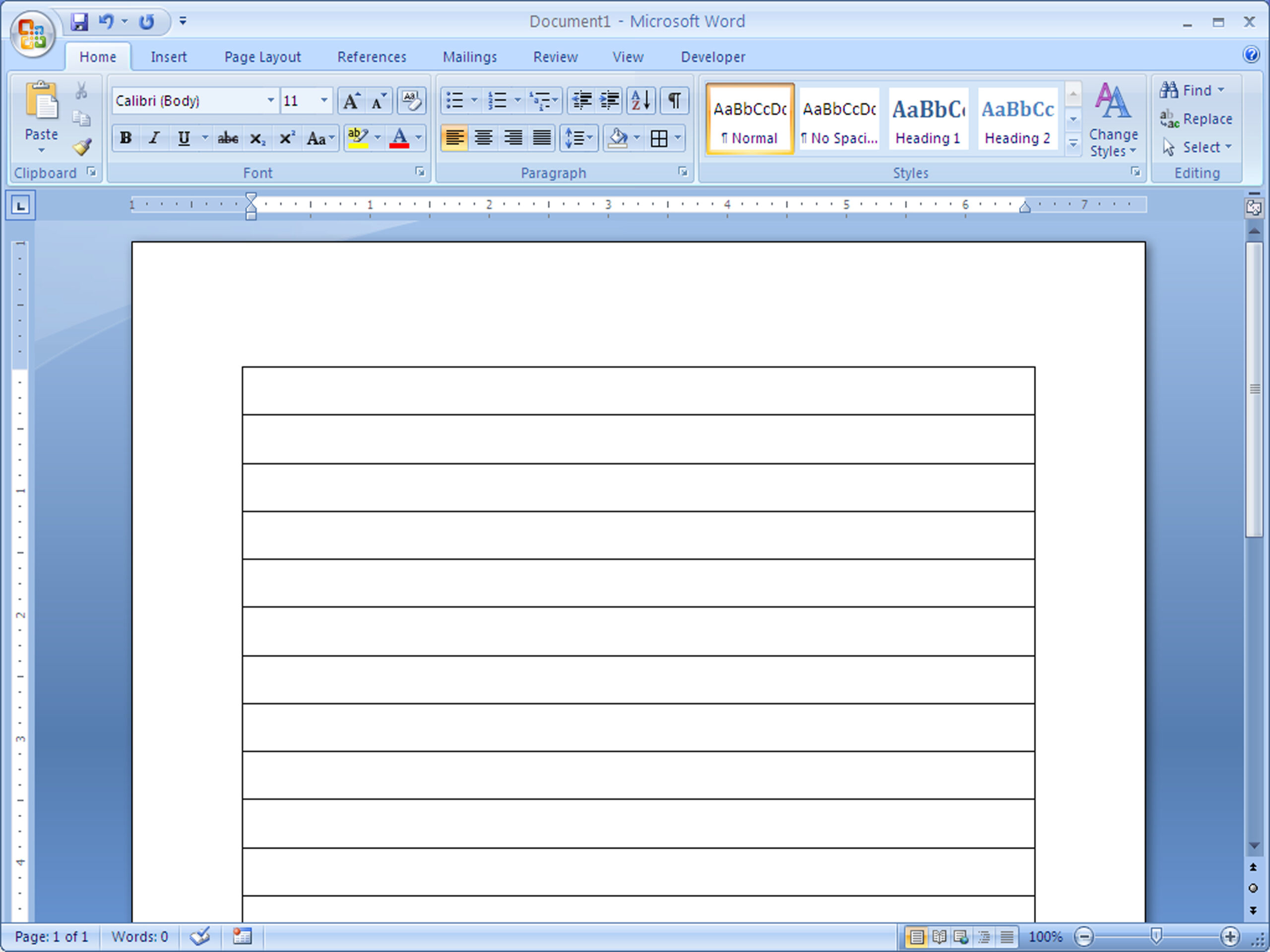 Create Lined Paper In Word